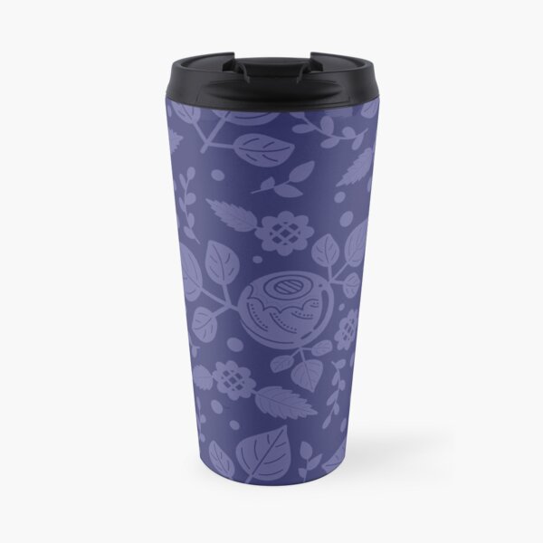 Botanical Wildflower Aesthetic Leaf Nature Garden Pattern Blue Travel Coffee Mug