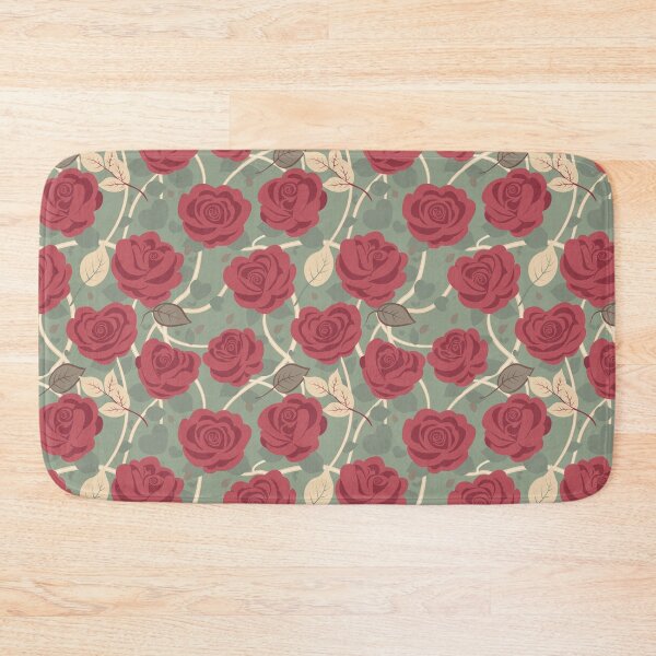 Item preview, Retro Rose Flowers with Green Leaves pattern designed and sold by Moyanana.
