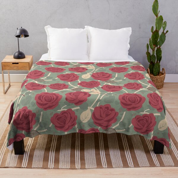 Item preview, Retro Rose Flowers with Green Leaves pattern designed and sold by Moyanana.