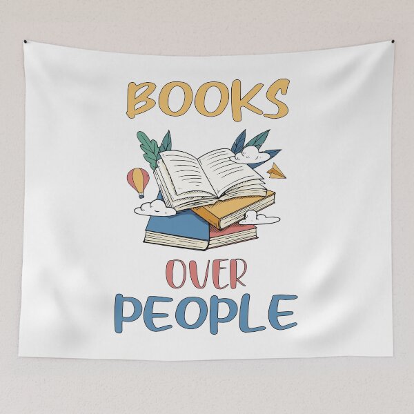 Item preview, Books Over People,funny floral Books Lover,Funny Literature,funny Reading, unique floral designed and sold by adnane4off.