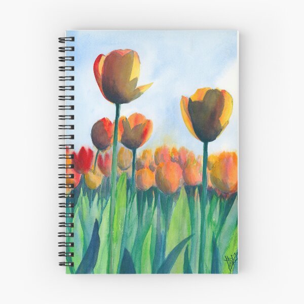 Item preview, Watercolor Orange Tulip Field designed and sold by WaterStrokesArt.