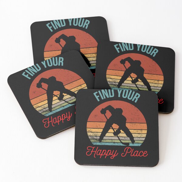 Item preview, Chasing Victory: Silhouette of a Hockey Player and Retro Sunset designed and sold by BuyByButterfly.