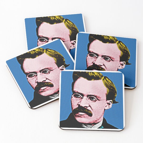 Item preview, Frederick Nietzsche Pop Art Portrait in Blue Background designed and sold by OnlyPopArt.