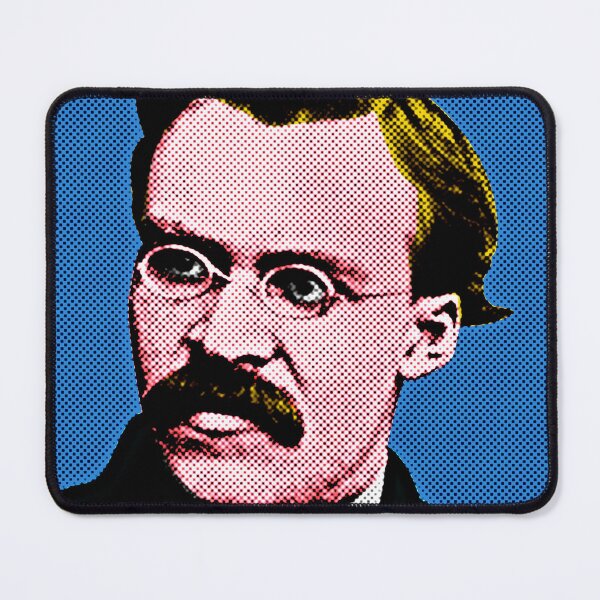 Item preview, Frederick Nietzsche Pop Art Portrait in Blue Background designed and sold by OnlyPopArt.