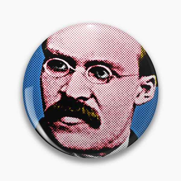 Item preview, Frederick Nietzsche Pop Art Portrait in Blue Background designed and sold by OnlyPopArt.