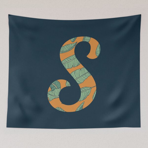 Item preview, Leaf/Feather Pattern Letter S Monogram (Gold) designed and sold by Gumblebee Design.
