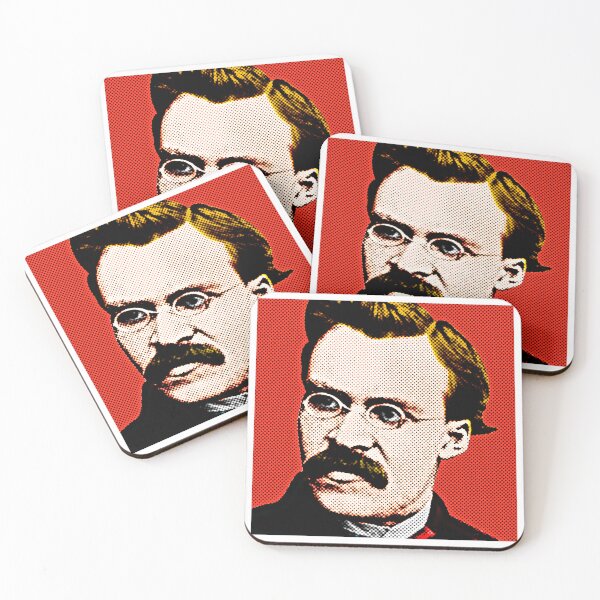 Item preview, Frederick Nietzsche Pop Art Portrait in Red Background designed and sold by OnlyPopArt.