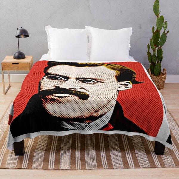 Item preview, Frederick Nietzsche Pop Art Portrait in Red Background designed and sold by OnlyPopArt.