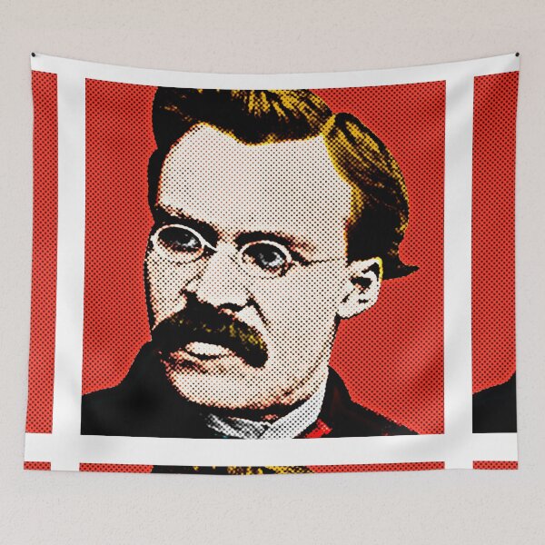 Item preview, Frederick Nietzsche Pop Art Portrait in Red Background designed and sold by OnlyPopArt.