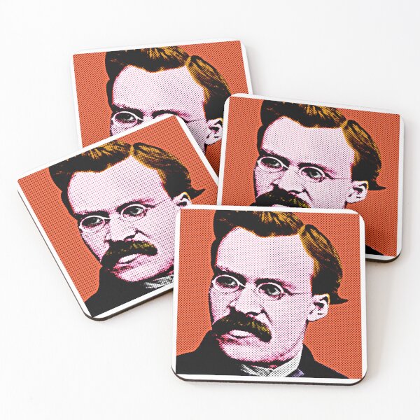 Item preview, Frederick Nietzsche Pop Art Portrait in Orange Background designed and sold by OnlyPopArt.