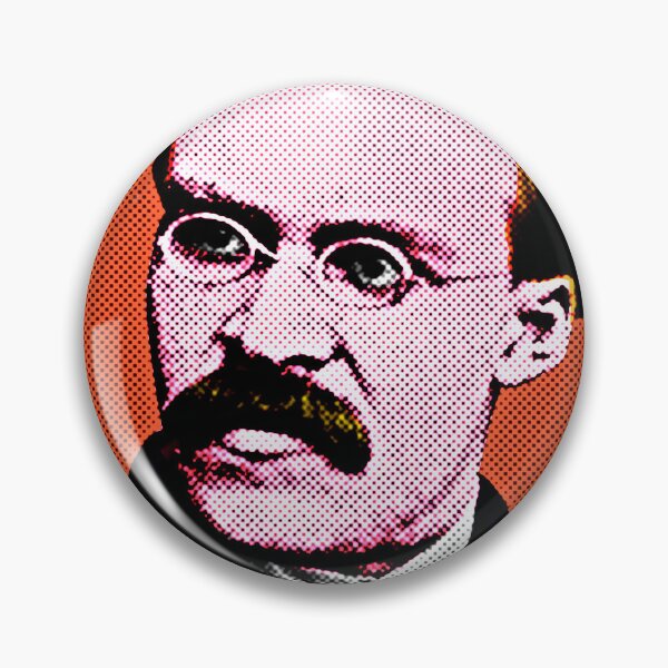 Item preview, Frederick Nietzsche Pop Art Portrait in Orange Background designed and sold by OnlyPopArt.