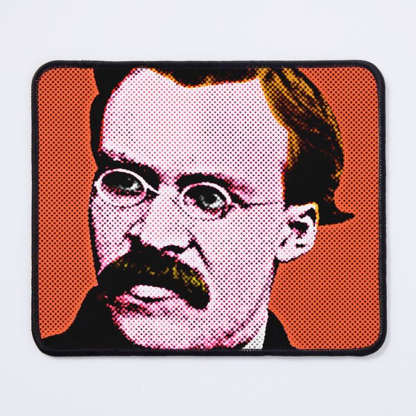 Item preview, Frederick Nietzsche Pop Art Portrait in Orange Background designed and sold by OnlyPopArt.