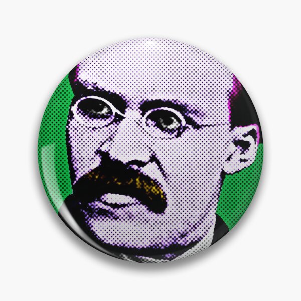 Item preview, Frederick Nietzsche Pop Art Portrait in Green Background designed and sold by OnlyPopArt.