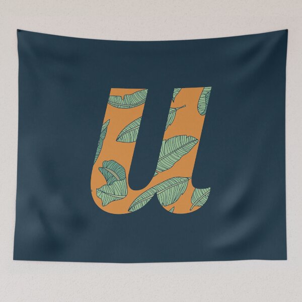 Item preview, Leaf/Feather Pattern Letter U Monogram (Gold) designed and sold by Gumblebee Design.