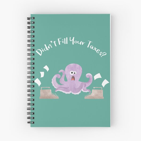 Item preview, Little Pink Octopus Confused with a lot of Tax Paper  designed and sold by thewishdesigns.