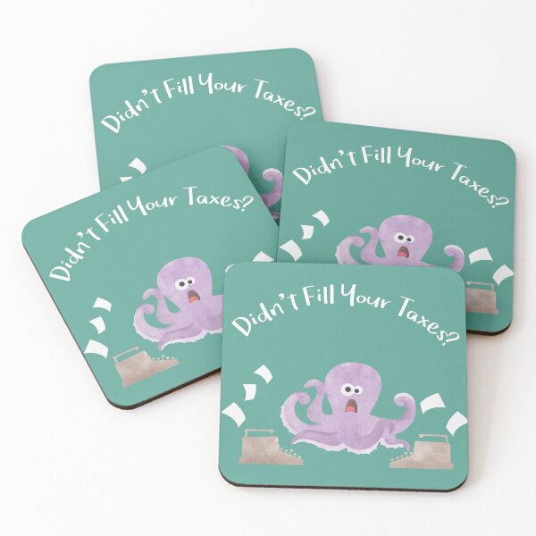 Item preview, Little Pink Octopus Confused with a lot of Tax Paper  designed and sold by thewishdesigns.