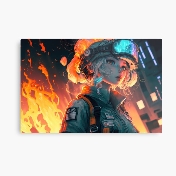Hero Firefighter Girl: Fighting the Flames Metal Print