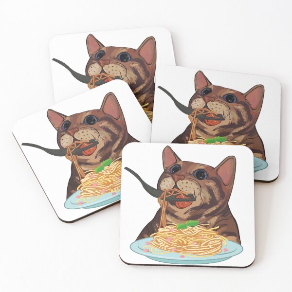 Item preview, cat eating spaghetti meme  designed and sold by T FLAIRN ⭐⭐⭐⭐⭐.