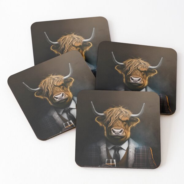 Item preview, Scottish highland cattle drink whiskey designed and sold by PixelPack Design.