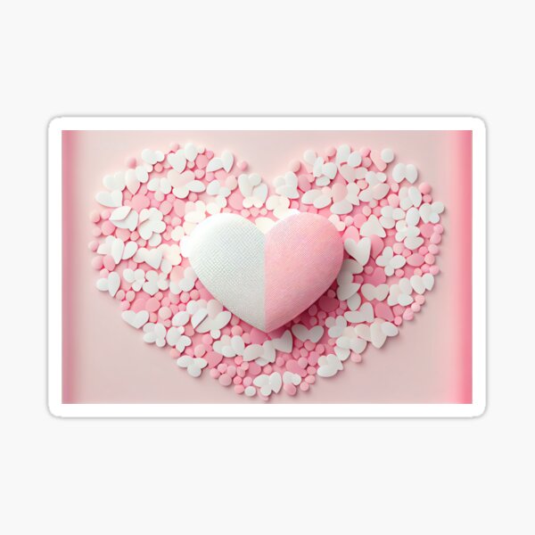 Pink and white yin yang heart Sticker