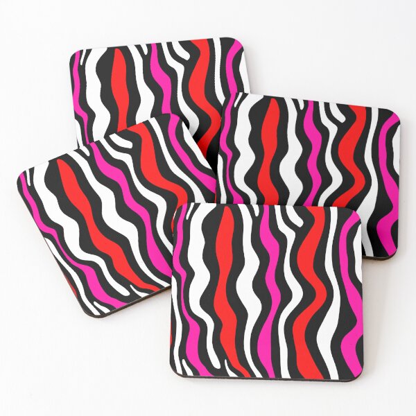 Item preview, Red Black Pink White Waves designed and sold by Lois Eastlund.