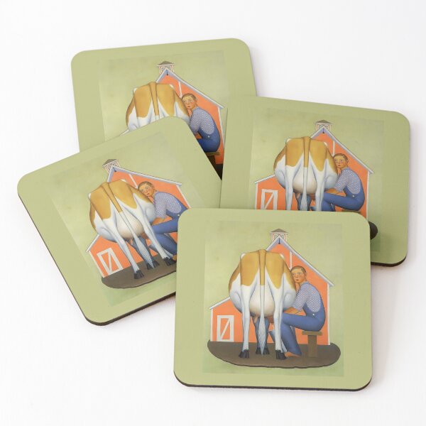 Item preview, Grant Wood  Boy milking a cow designed and sold by TeeARTHY.