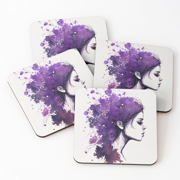 Item preview, Purple illustration of flowers women's day March 8th #MODEL 3 designed and sold by Thewallart.