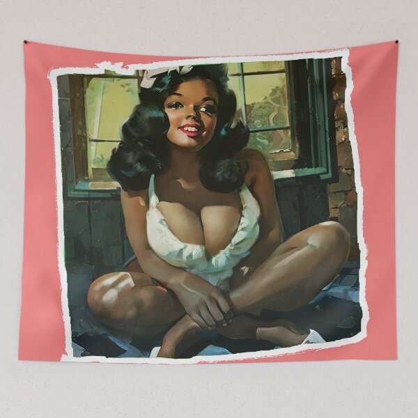 Item preview, Pinup Girl Sitting at the Floor designed and sold by cutestpinups.