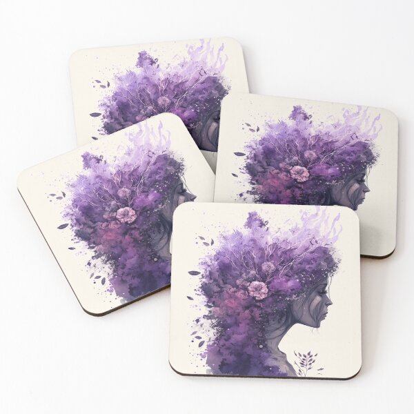 Item preview, Purple illustration of flowers women's day March 8th #MODEL 4 designed and sold by Thewallart.
