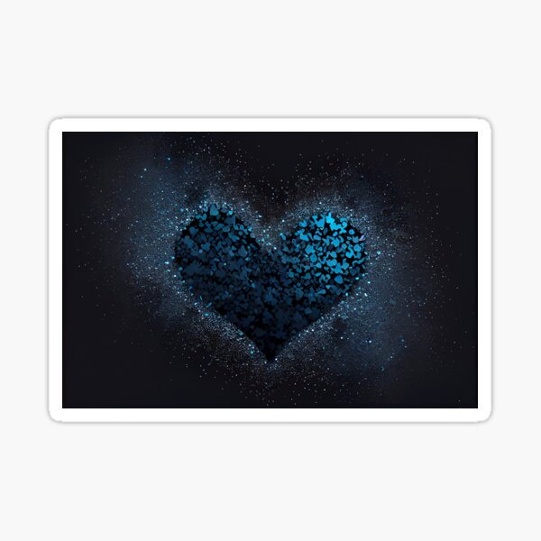 Blue cosmic heart Sticker