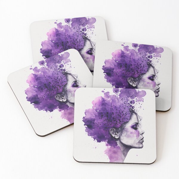 Item preview, Purple illustration of flowers women's day March 8th #MODEL 5 designed and sold by Thewallart.