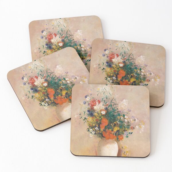 Item preview, Odilon Redon - Vase of flowers pink background 1906 designed and sold by Lefteris Betsis.
