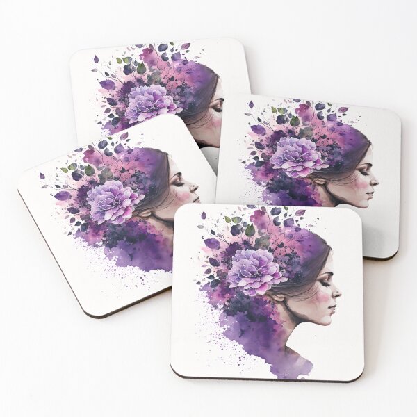 Item preview, Purple illustration of flowers women's day March 8th #MODEL 6 designed and sold by Thewallart.