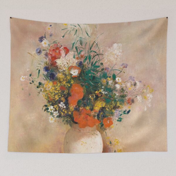 Item preview, Odilon Redon - Vase of flowers pink background 1906 designed and sold by Lefteris Betsis.