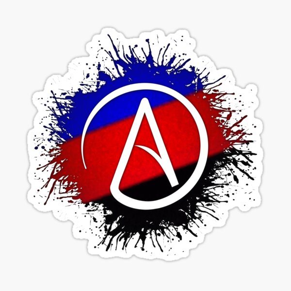 Paint Splatter Polyamory Pride Flag Atheist Symbol Sticker