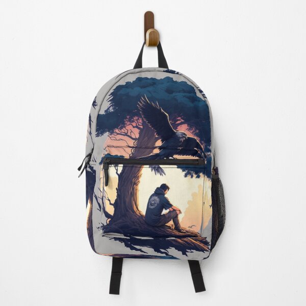 Item preview, man sitting with tree and birds designed and sold by MickRavenV2.