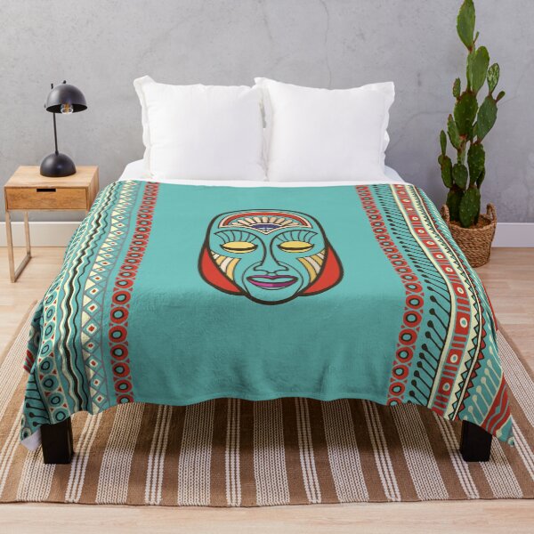 Item preview, Aboriginal Aztec Inca Mayan Mask designed and sold by k9printart.