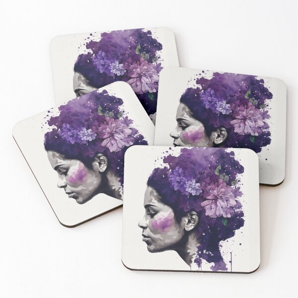 Item preview, Purple illustration of flowers women's day March 8th #MODEL 8 designed and sold by Thewallart.