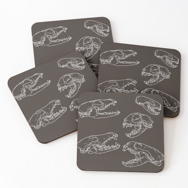 Item preview, North American Predator Skulls White Lines Brown designed and sold by Ashley Gagnon.