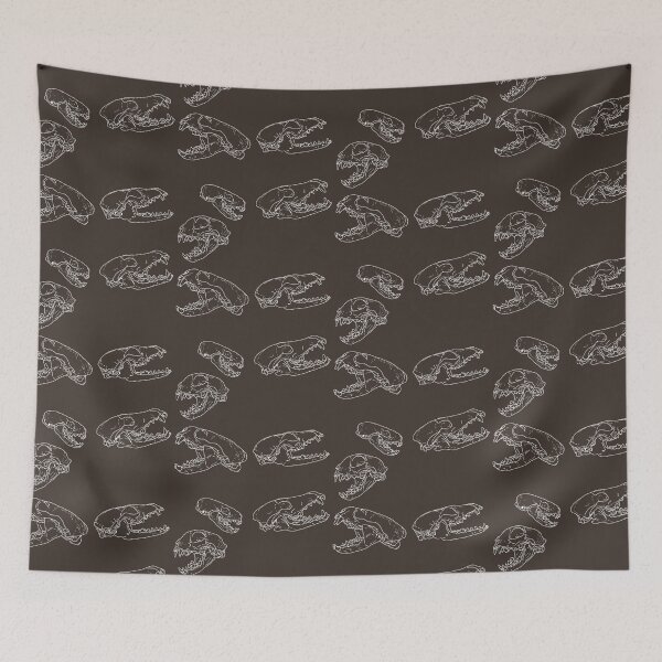 Item preview, North American Predator Skulls White Lines Brown designed and sold by Ashley Gagnon.