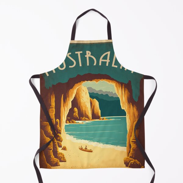 Aperçu de l'œuvre Australie Coastline Cave Vintage Travel Art Poster créée et vendue par OldTravelArt.