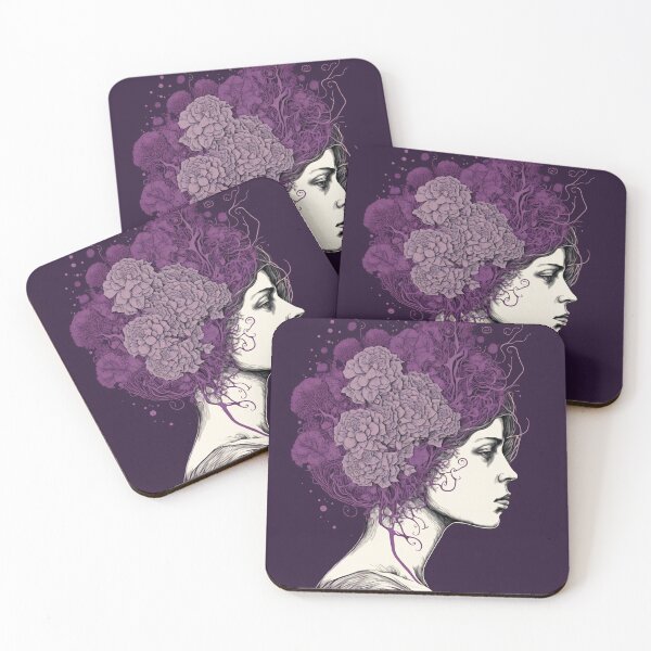 Item preview, Purple line art of flowers women's day March 8th #MODEL 1 designed and sold by Thewallart.