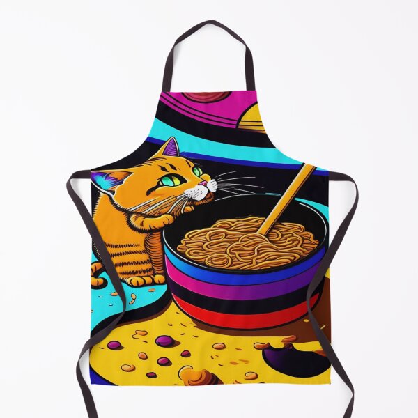 Aperçu de l'œuvre Chat mignon mangeant des spaghettis, chat mignon mangeant des ramen, chat mignon mangeant des nouilles, chat mignon mangeant des pâtes | Art numérique original créée et vendue par ArtworkbyEmmy.