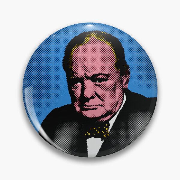 Item preview, Winston Churchill Pop Art Portrait in Blue Background designed and sold by OnlyPopArt.