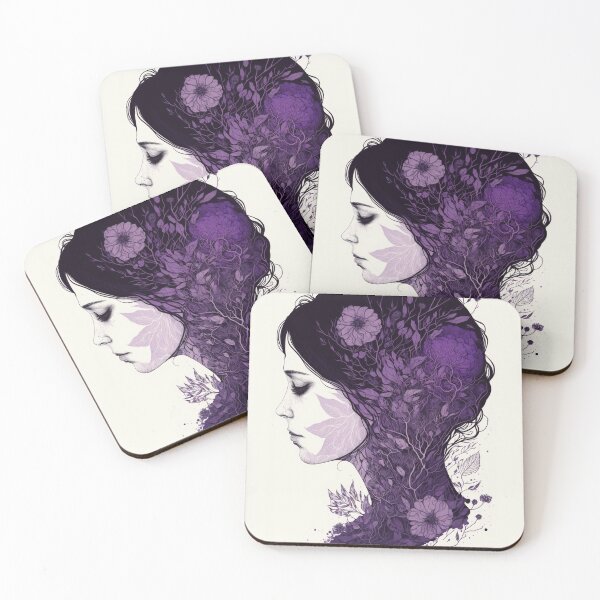 Item preview, Purple line art of flowers women's day March 8th #MODEL 2 designed and sold by Thewallart.