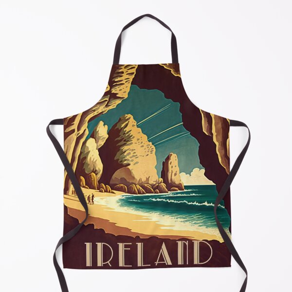 Aperçu de l'œuvre Irlande Coastline Cave Vintage Travel Art Poster créée et vendue par OldTravelArt.