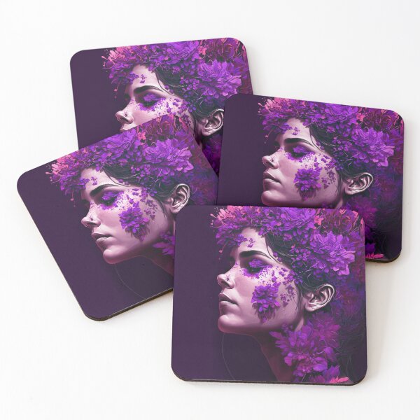 Item preview,  Purple illustration of flowers women's day March 8th #MODEL 10 designed and sold by Thewallart.