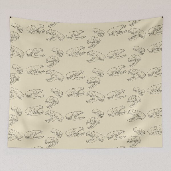 Item preview, North American Predator Skulls Black Lines Cream designed and sold by Ashley Gagnon.