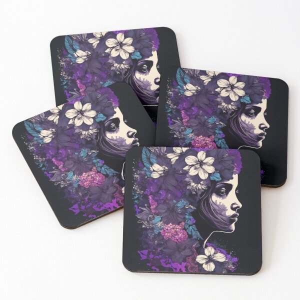Item preview, Purple illustration of flowers women's day March 8th #MODEL 11 designed and sold by Thewallart.