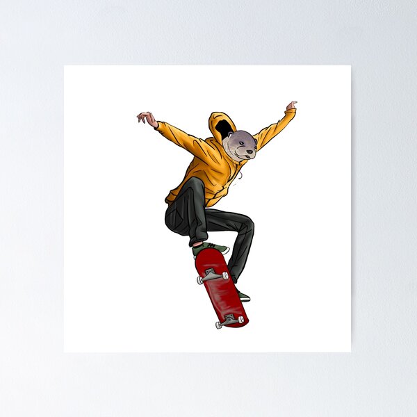 Item preview, Modern Skateboarding Otter Character Sticker designed and sold by Rachels-Hue.